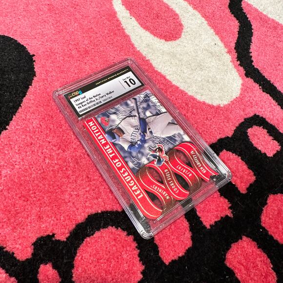Larry Walker & Ken Griffey Jr – 1997 Leaf Leagues of the Nation CSG 10 Gem Mint - Picture 2 of 6